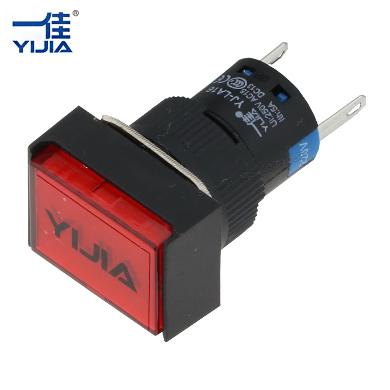 Светодиодный сигнальный светильник 16 мм с двумя контактами подсветкой пилотный