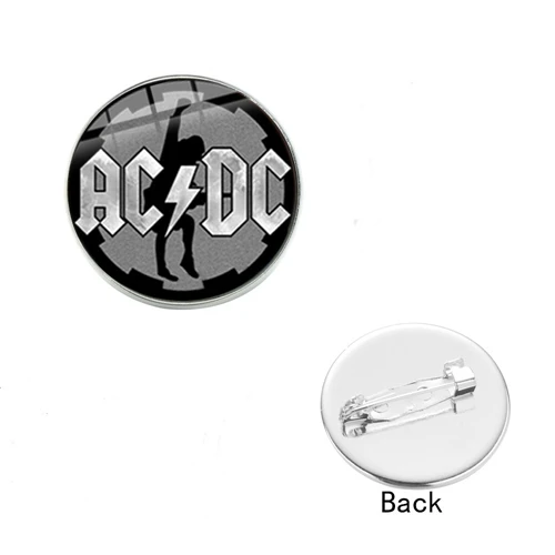 Style 14 SONGDA AC/DC поп-рок-группа Брошь Мода жесткий рок-музыка логотип ACDC ручной работы стекло кристалл купол значки на лацкан, Металлическая Эмблема для фанатов подарок - Окраска металла: Style 14