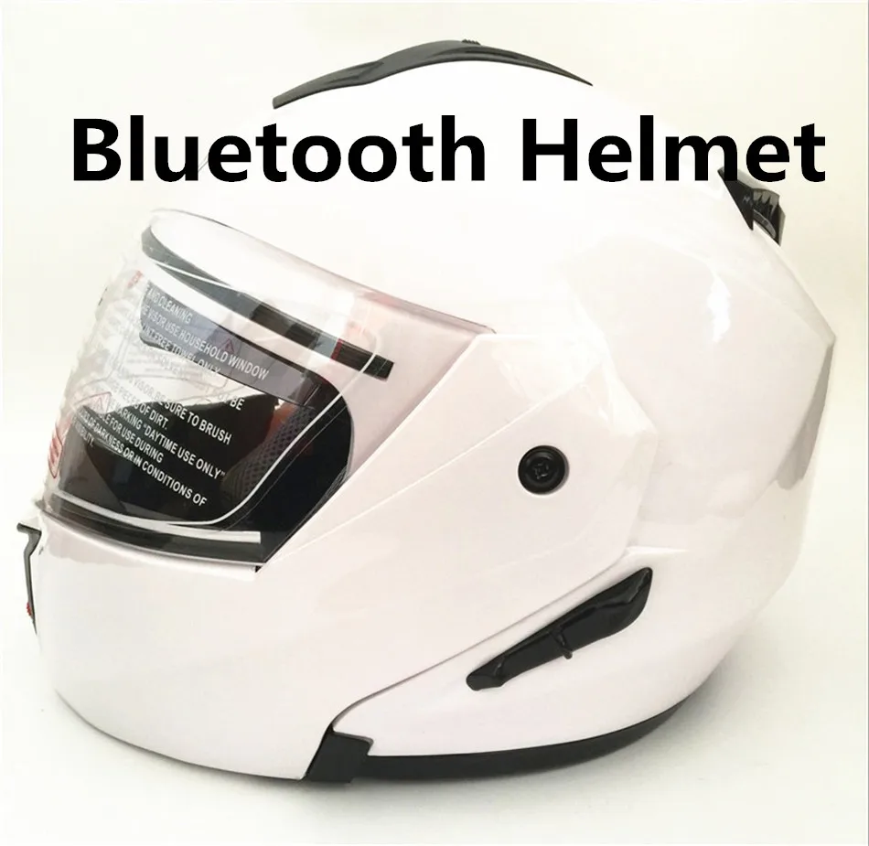 Встроенный Bluetooth модный двойной объектив флип-ап мотоциклетный шлем для мотокросса полный шлем для лица гоночный шлем s m l xl XXL