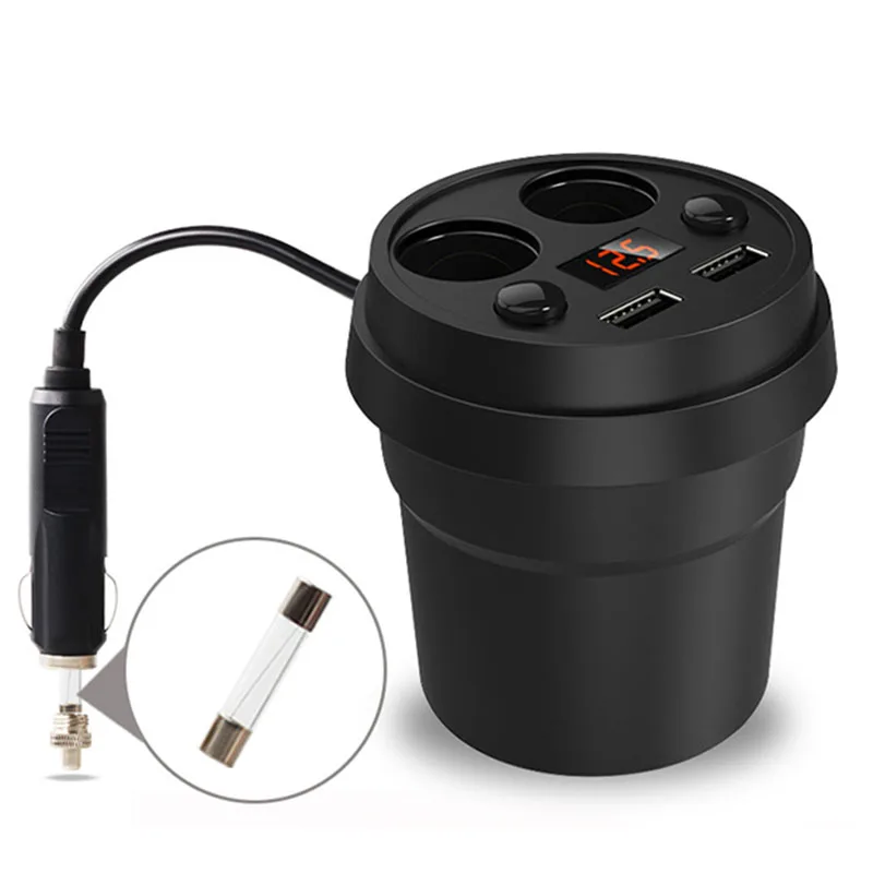Black Двойной USB зарядное устройство Автомобильный адаптер с 2 прикуривателя для VW Polo Jetta Toyota Corolla Mercedes W203 Saab Renault Dacia Duster - Название цвета: Black