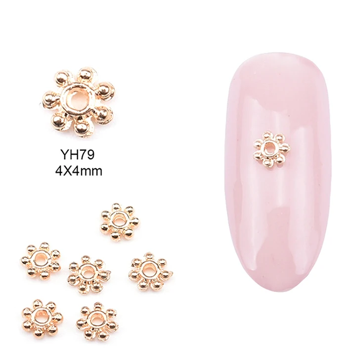 10 шт геометрические 3d nailart измельченный Металл 3 мм золотые гвоздики для ногтей Звезда Крест амулеты арт заклепки деко ongle гвозди товары для рукоделия YH73~ 96 - Цвет: YH79