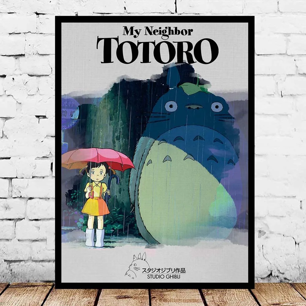 Prints Home Decor Painting Nordic Style Totoro Anime Pictures Wall Art Modular Canvas Watercolor Poster For Bedside Background | Дом и сад
