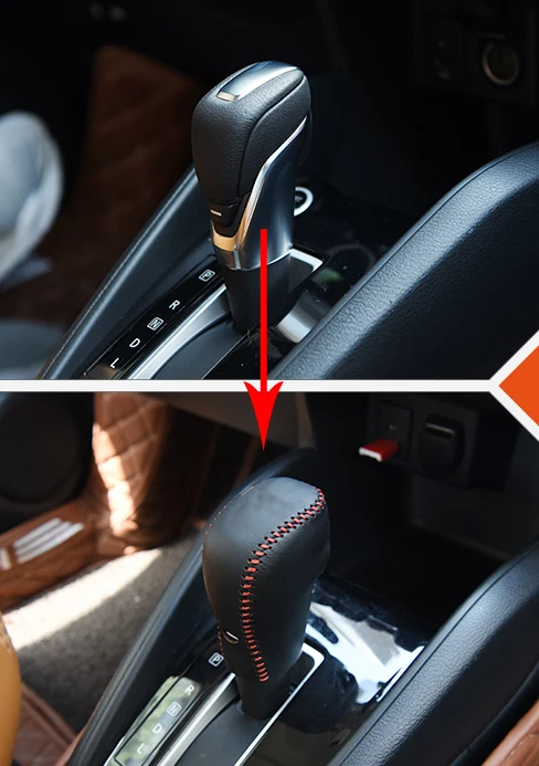 

1pc for NISSAN KICKS 2017 gear cover Hand brake cover Top layer leather