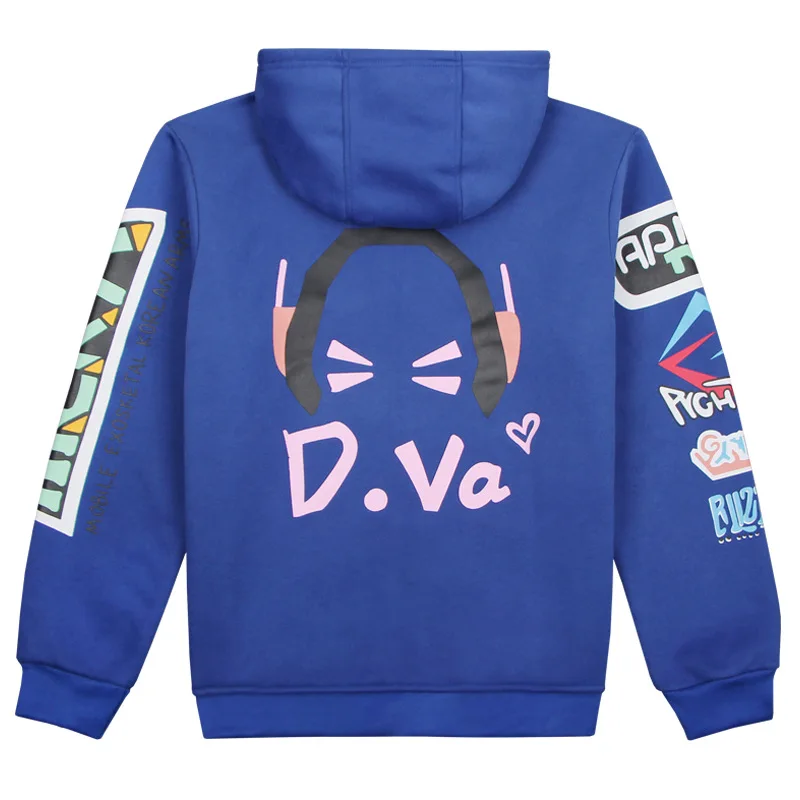 DVA Game OW Cosplay Costume Fashion Hooded Sweatshirts Hoodie Jackets Women Girls D.VA Sport Coat for Christmas Gift Sweatshirt