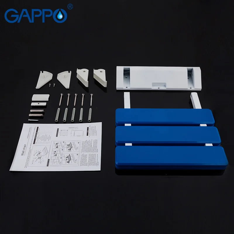 gappo wall mounted shower seats bathroom white shower folding seat bath chair elderly shower spa bench stool free global shipping