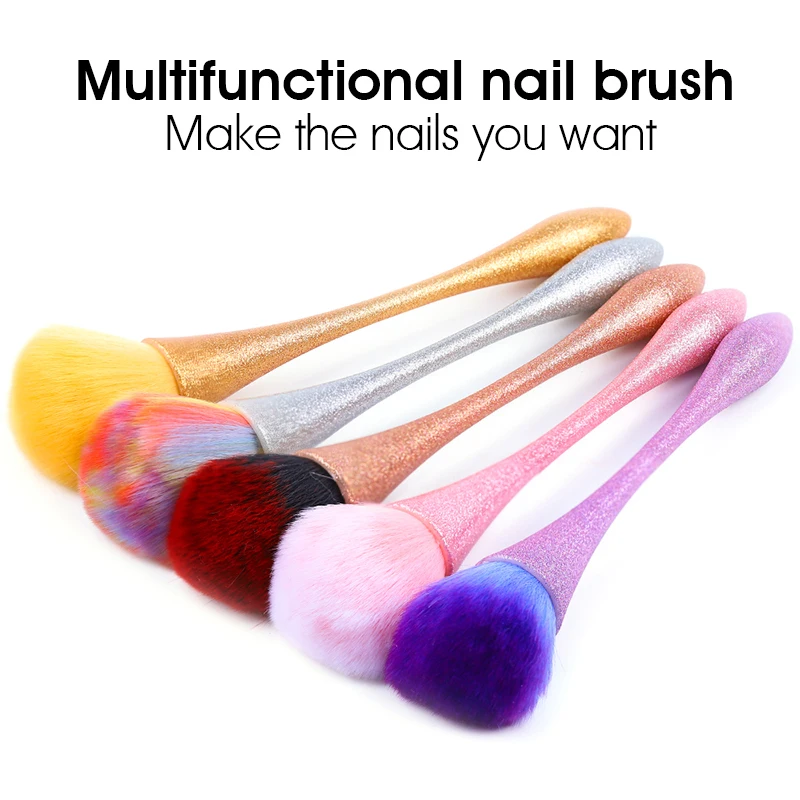 1 шт. новый мягкий цветной чистящий порошок Кисть для румян ногтей розовое золото