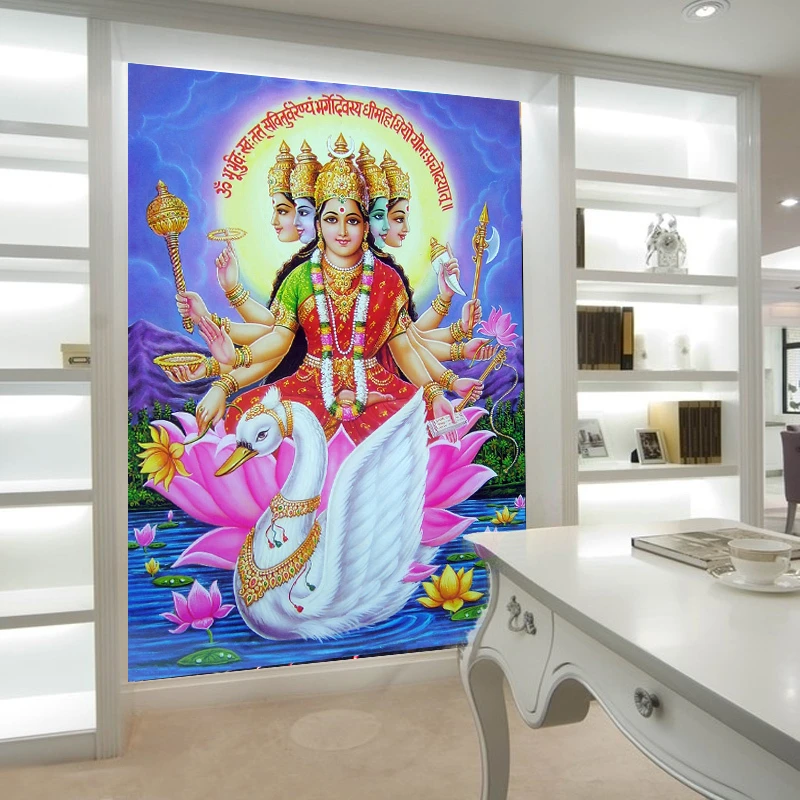 

beibehang papel de parede Southeast Asia Thailand and India yoga Hindu god statues Buddha mural wallpaper