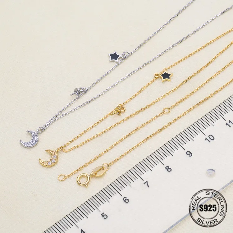 

Necklace Pendant Findings S925 Sterling Silver Necklace Chain Settings Jewelry Parts Fittings Jewelry Making Charm Accessories