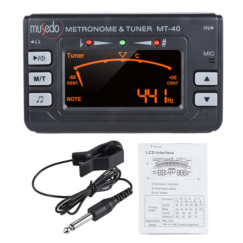 Acoustic Guitar Tuner 3-in-1 Metronome Tone Generator for Bass Violin Ukelele Chromatic Clear LCD Display | Спорт и развлечения