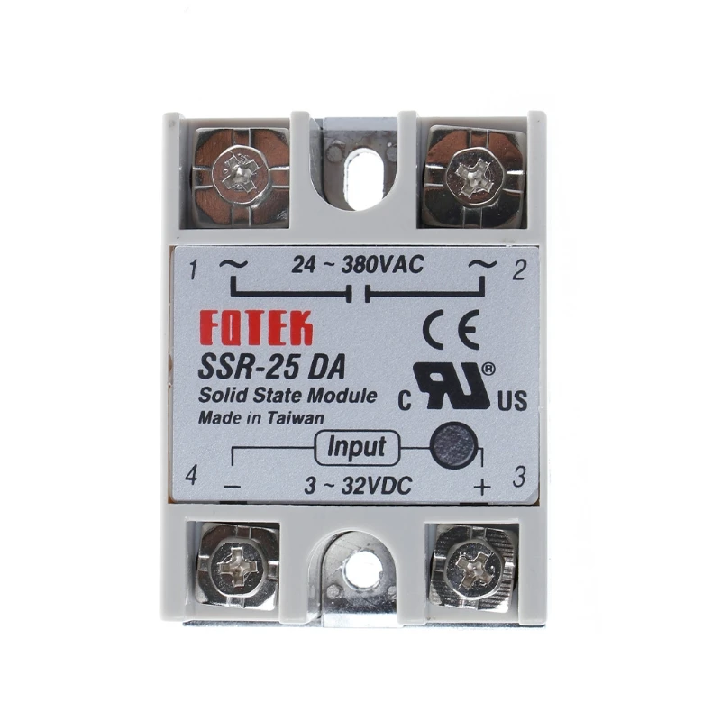 Твердотельный релейный модуль SSR-25DA 25A 250V 3-32V DC вход 24-380VAC выход
