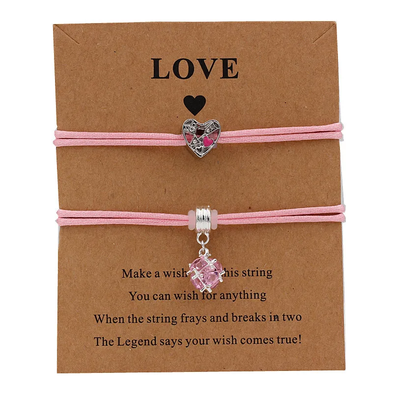 2 шт./комплект плетеные браслеты для девочек|Браслеты с шармами| |