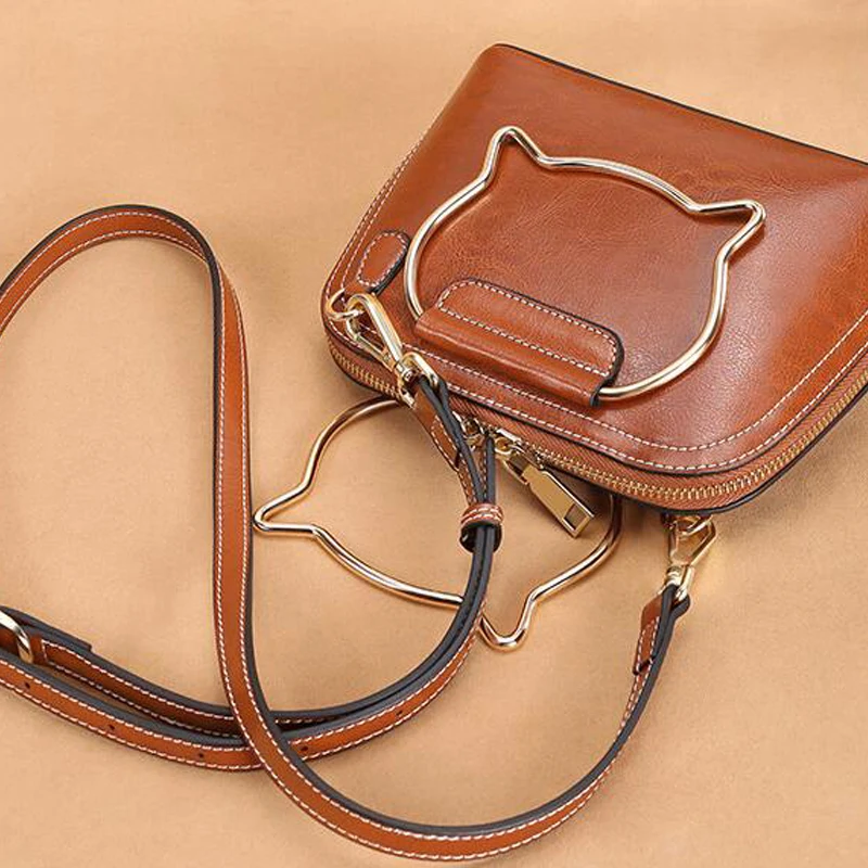 

Women Punk Circular Ring Handle Small Round Purse Crossbody shoulder Bags For Girls