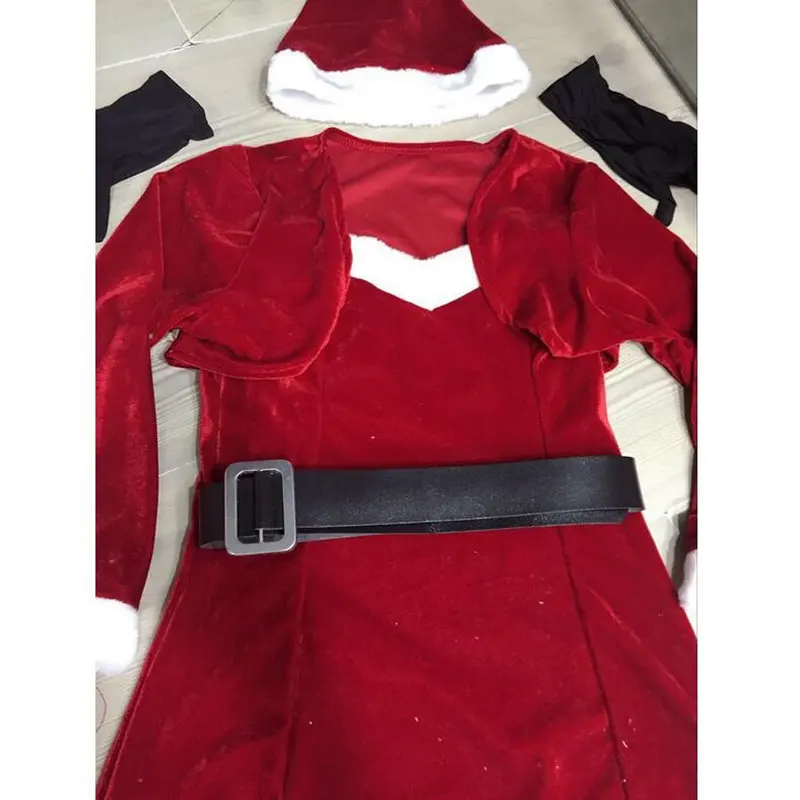 Новый стиль костюм Санта Клауса косплей для женщин Высокое качество Рождество