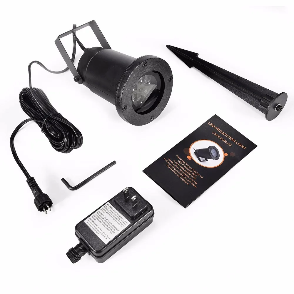 Светодиодный Белый прожектор со снежинками наружное ландшафтное освещение