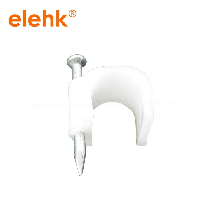 7MM Circle Path cable clips nail wire 100PCS/bag Round white with screw | Строительство и ремонт