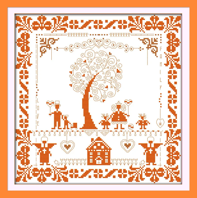 

Набор для вышивки крестиком Happy tree, хлопковая нить 14ct 18ct, для рукоделия