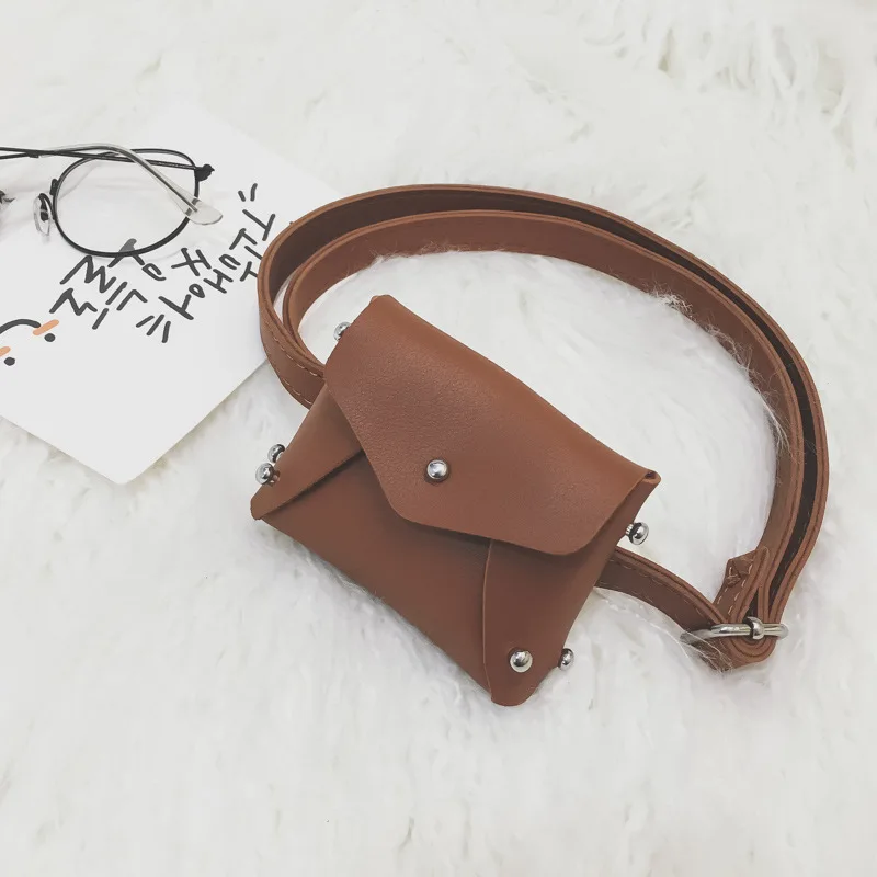 New Children Waist Fanny Bag Packs Colorful Solid PU Leather Casual Kid Baby Girl Boy Money Bags Belt Pack | Багаж и сумки