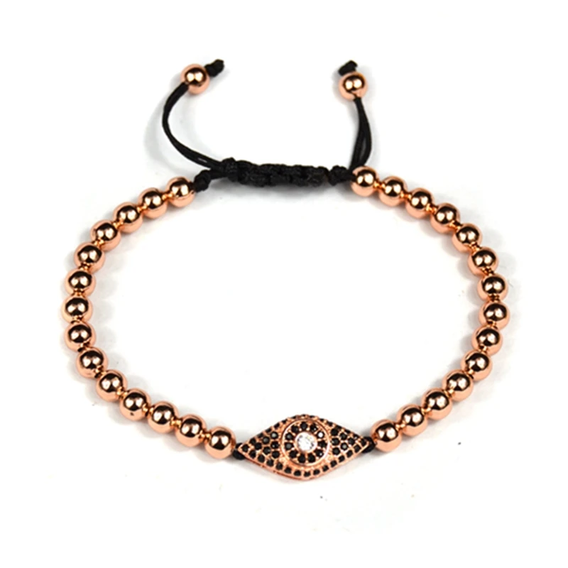 rose gold Плетеный браслет из макраме сглаза, мужские Браслеты Mujer Moda, ювелирные изделия из бисера Anil Arjandas, браслеты для мужчин, сделай сам, циркониевые браслеты - Окраска металла: rose gold