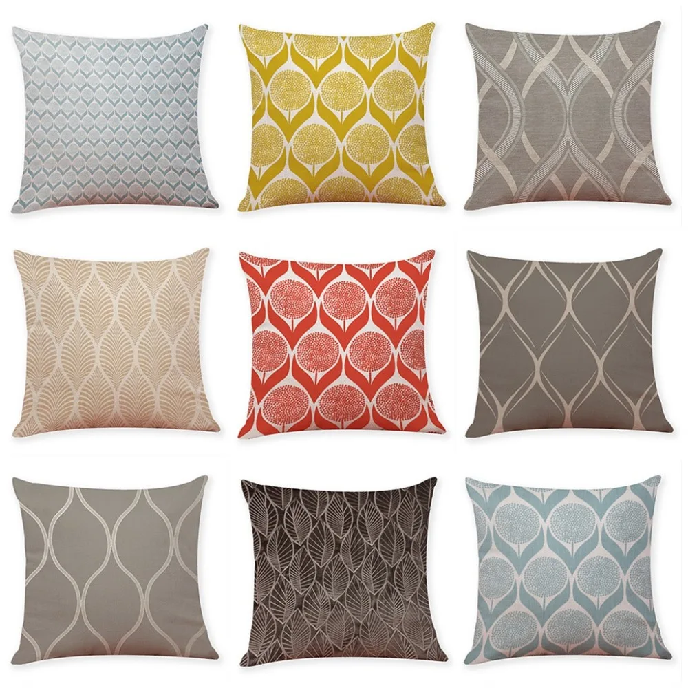 Line Nordic Cushion Cover Tropical Palm Leaf Pillow Case Linen Sofa Bed Decorative Heart **D | Дом и сад