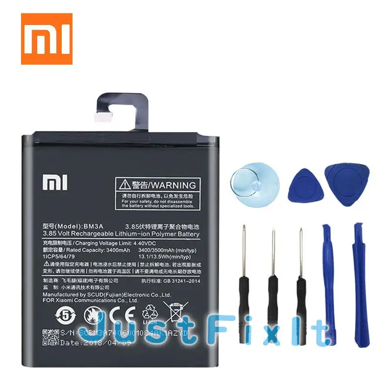 Оригинальный аккумулятор для телефона BM3A Xiaomi Note 3 сменный 3300 мАч батареи с