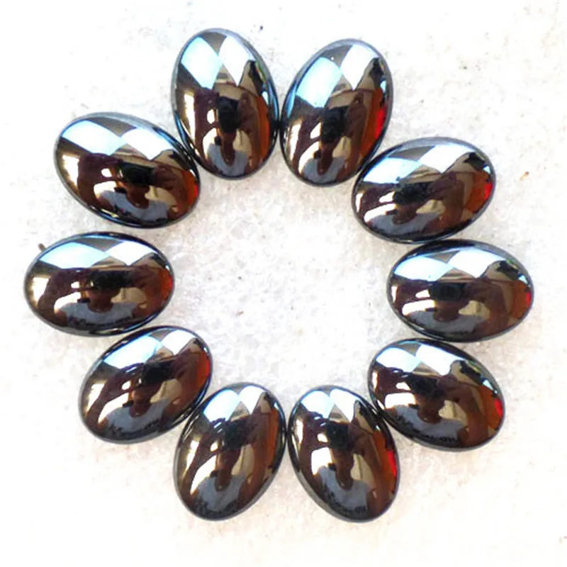 (10 шт./лот) оптовая продажа Овальный Кабошон Из Натурального Гематита 5x7 мм