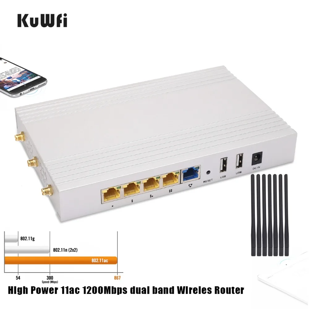1200 Мбит/с беспроводной Wifi маршрутизатор 11AC двухдиапазонный 2 4G & 5G гигабитный