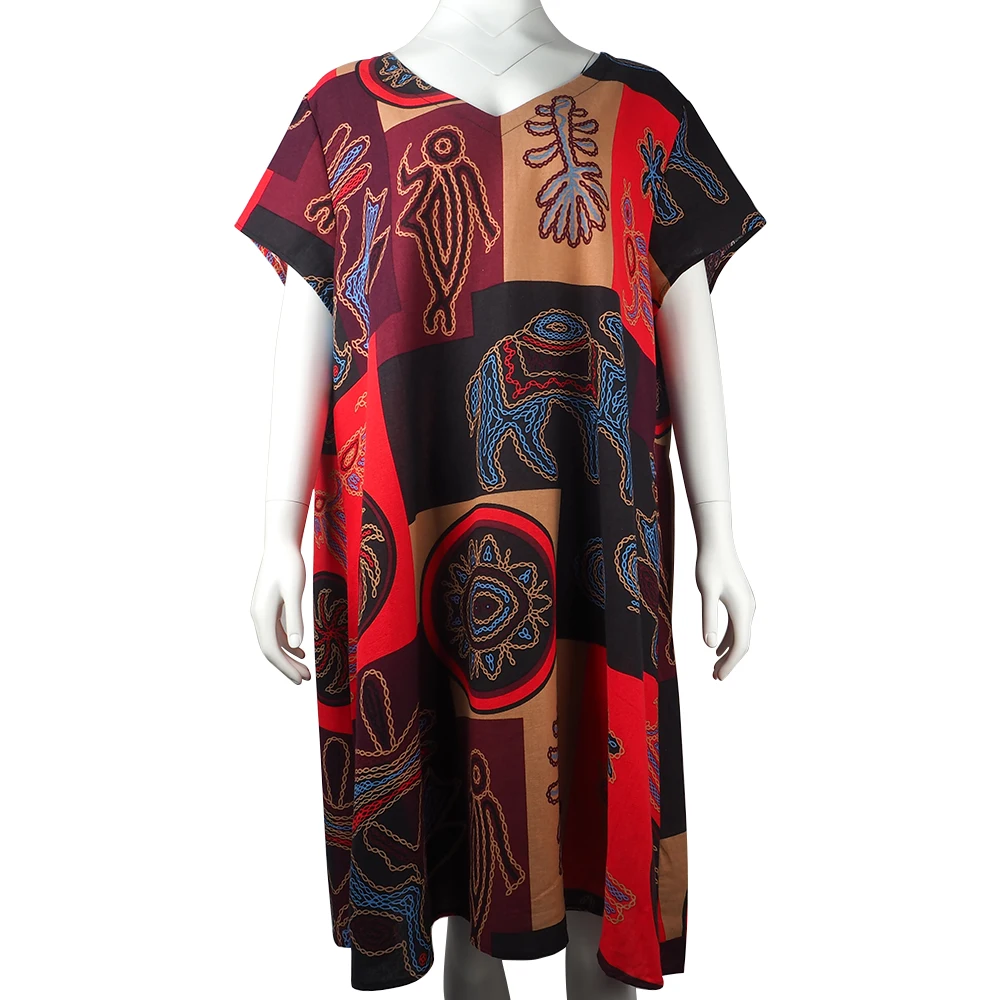 Женское летнее хлопковое платье с коротким рукавом Vestido Robe Kaftan женское винтажное