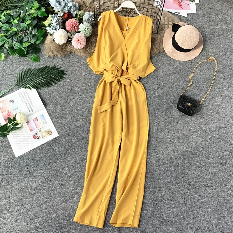 2020 летний модный Женский Повседневный Облегающий комбинезон с высокой талией