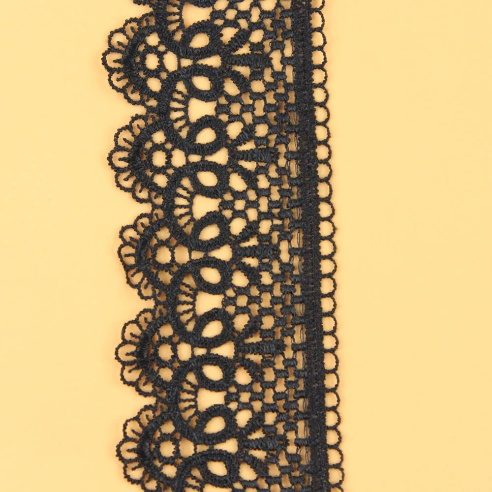 3 ярдов черный цветок кружева Маргаритка Венеция Аппликация Швейные Планки