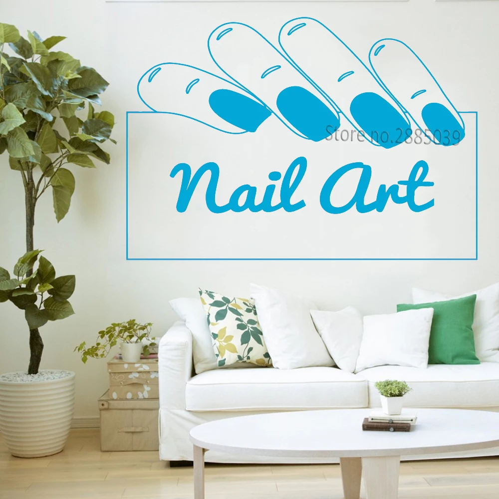 Nail Art Signage Наклейка на стену маникюрный салон наклейки магазина стекло окна двери