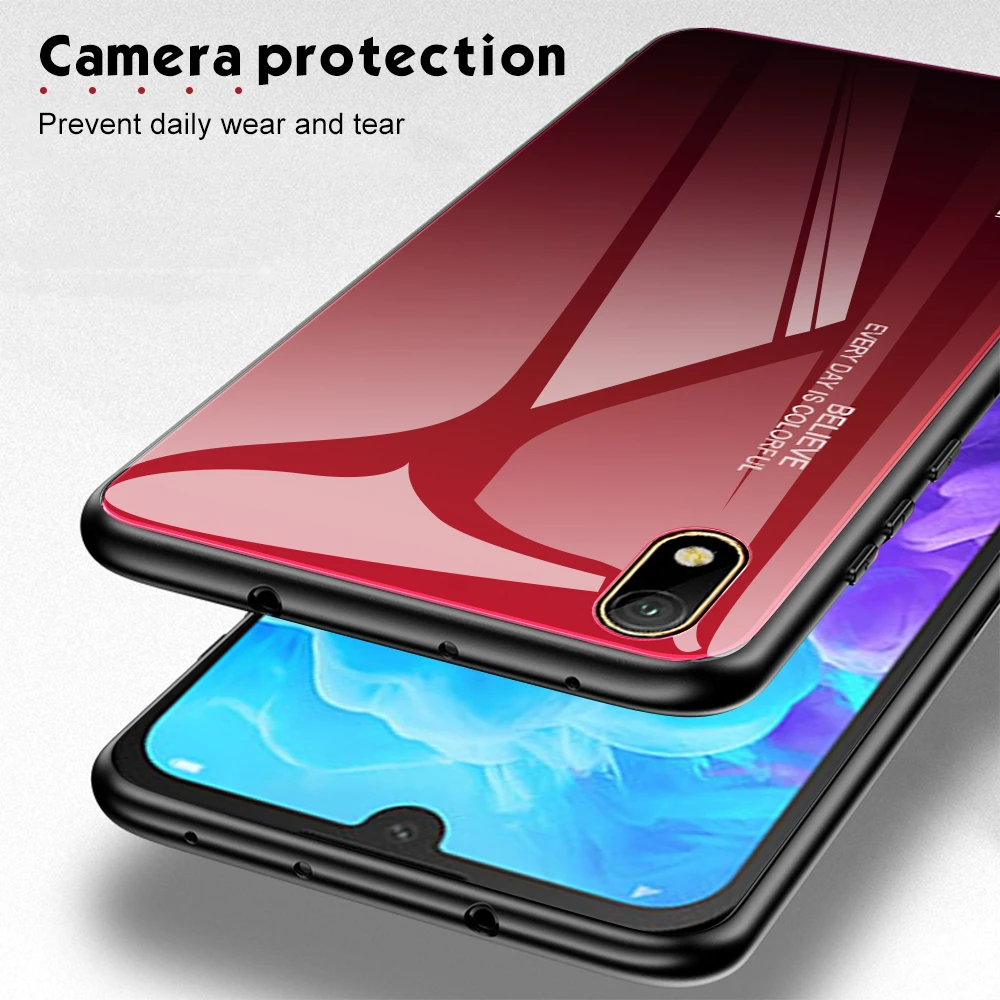 Ультратонкий чехол для huawei Y5 Y9 Y6 Prime Y7 Pro чехол для телефона жесткий защитный чехол из закаленного стекла