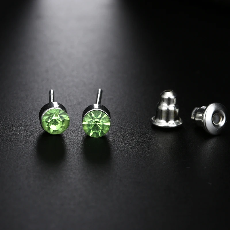 Серьги пусеты с круглыми стразами для женщин 6 пар/компл. модные украшения