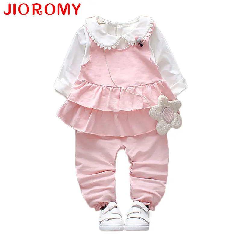 JIOROMY/комплект одежды для девочек 2019 г. Осенний многослойный жилет с бантиком +