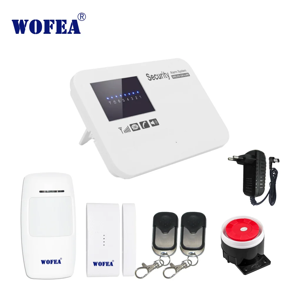 

WOFEA IOS & android APP control security GSM alarm system relay control for home burglar alarm zone fire alarm