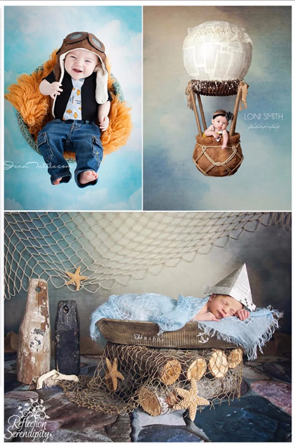 Виниловый фон для фотосъемки новорожденных в стиле ретро с изображением