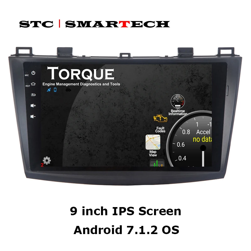 Автомобильный GPS навигатор SMARTECH 2 din Android 7.1.2 OS для Mazda 3 Axela 9 дюймов IPS экран