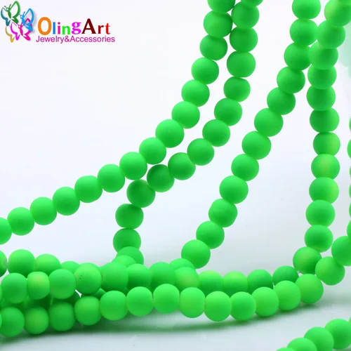 6mm 100pcs 002 OlingArt резиновые стеклянные бусины высокого качества 100 шт 6 мм неоновые матовые бусины карамельного цвета Свободные ювелирные изделия ручной работы для изготовления браслетов своими руками - Цвет: 6mm 100pcs 002