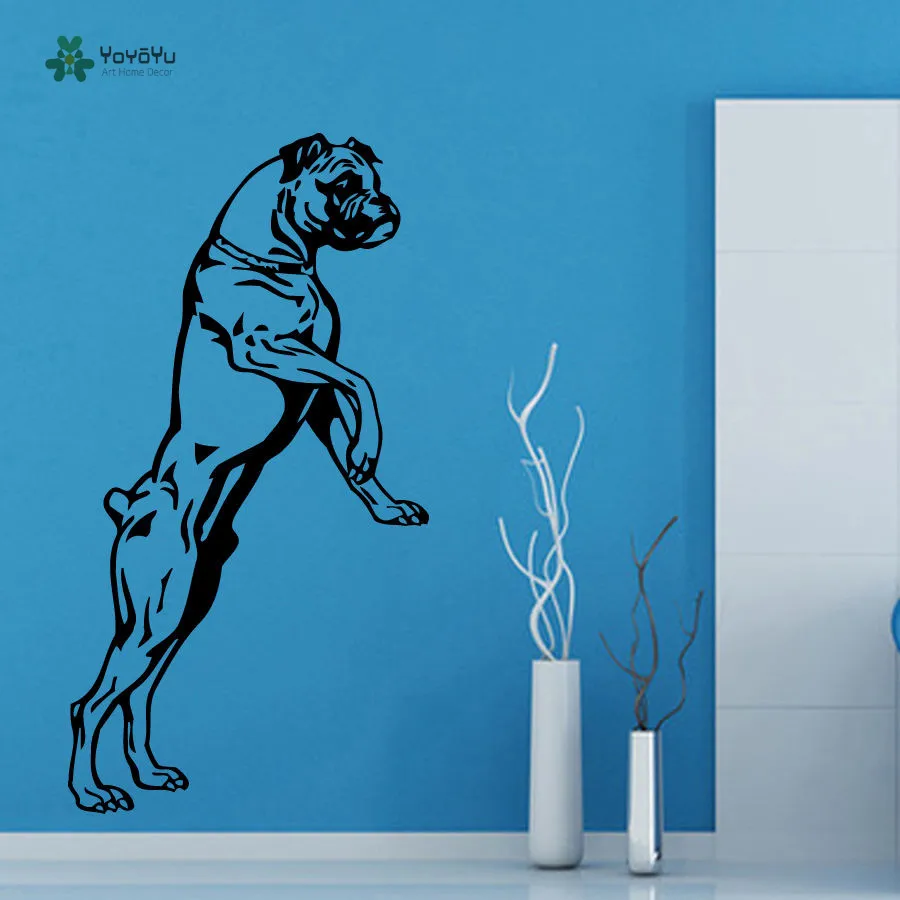 

YOYOYU Wall Decal Vinyl Art Removeable Wall Sticker Dog Boxer Puppy Pets Animals Room Decoration Pet Shop Decor YO203
