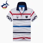 Мужская одежда 2018 летняя футболка в полоску с коротким рукавом мужская Высококачественная брендовая футболка с вышивкой Tace Shark homme golftennis