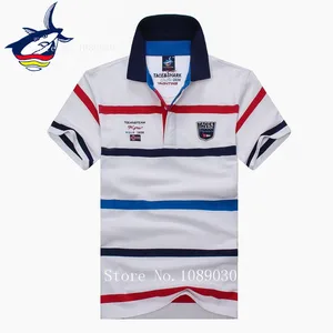 Мужская одежда 2018 летняя футболка в полоску с коротким рукавом мужская Высококачественная брендовая футболка с вышивкой Tace Shark homme golftennis