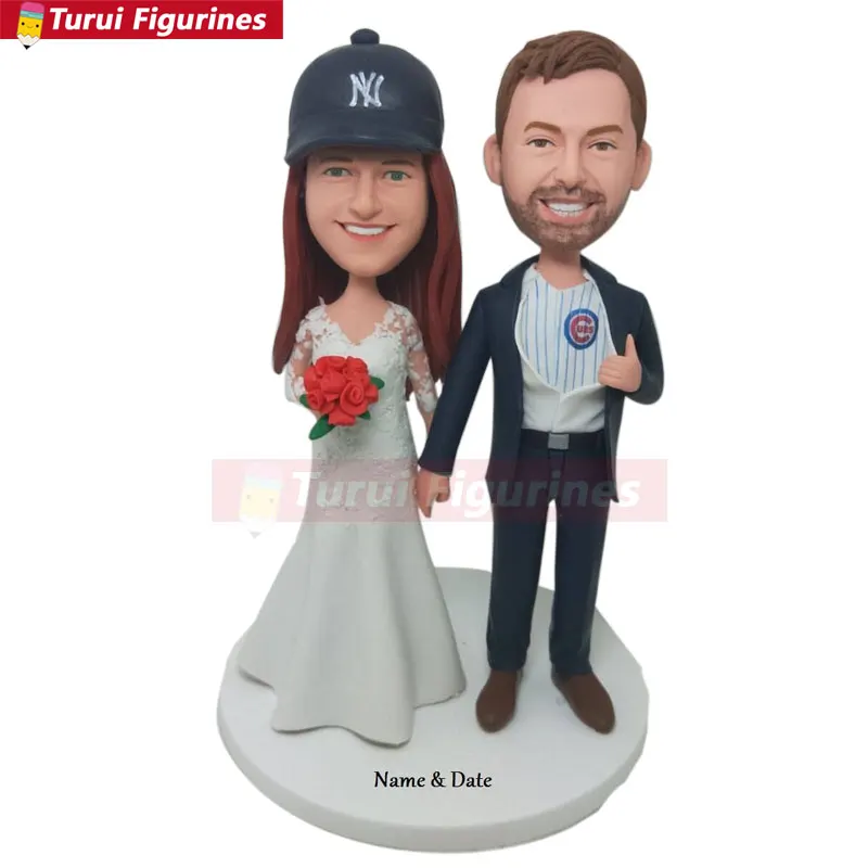 Bobblehead Жених персонализированные Свадебный торт Топпер свадебный | Дом и сад