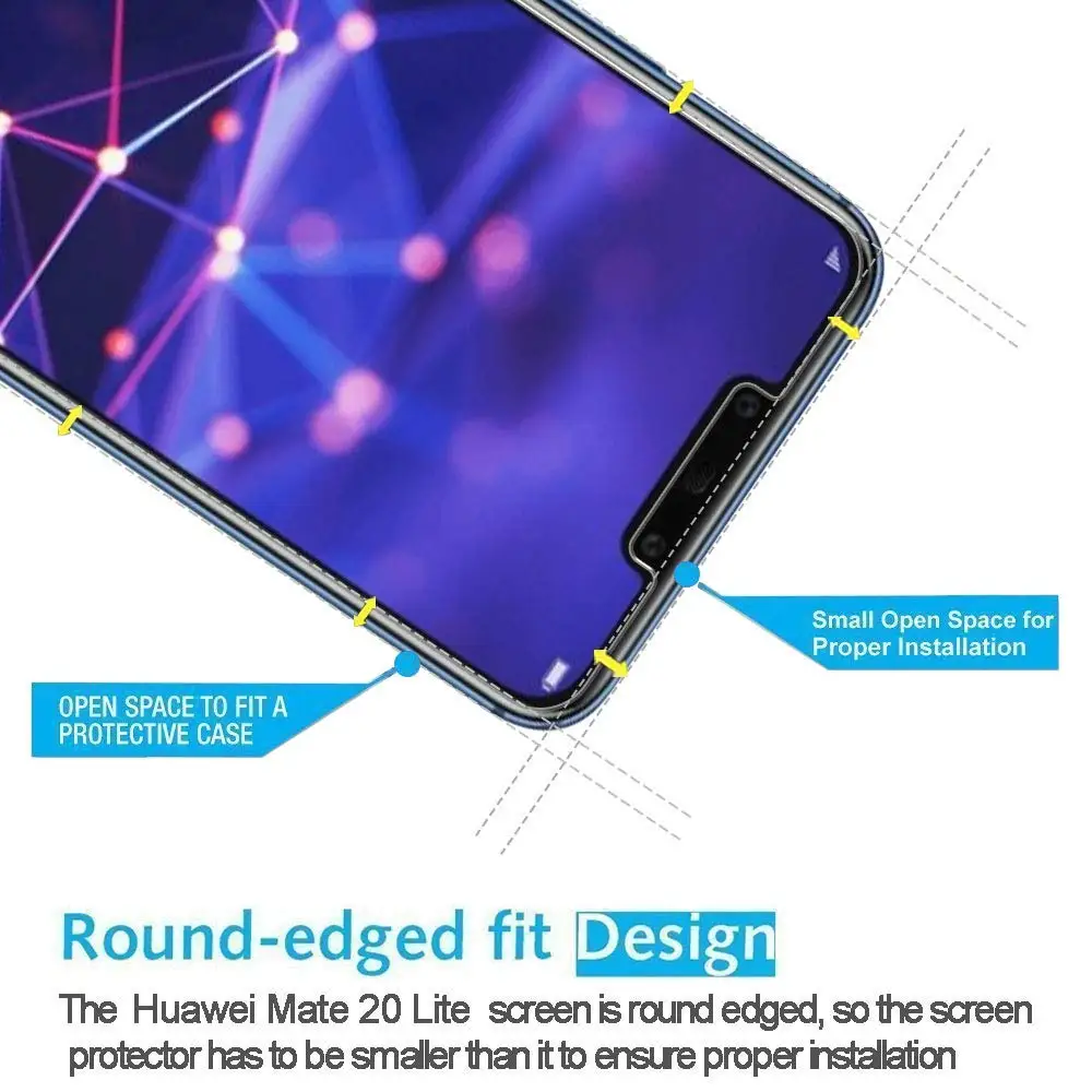 for huawei mate 20 X nova 3 3e honor V10 10 8X max P smart screen protector tempered glass p20 lite pro cristal temp |