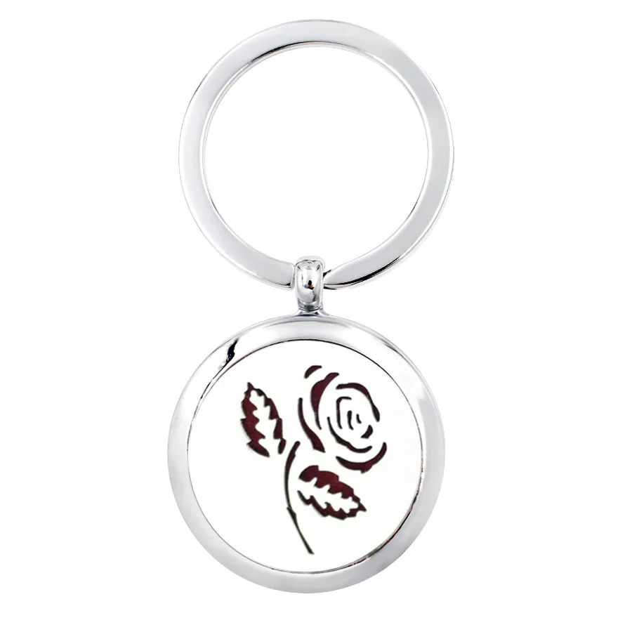 3 Styles 30MM Silver Screw Aromatherapy/Essential Oils Diffuser Locket Keychains Alloy Car Keyrings Pendant(10 pads) | Украшения и