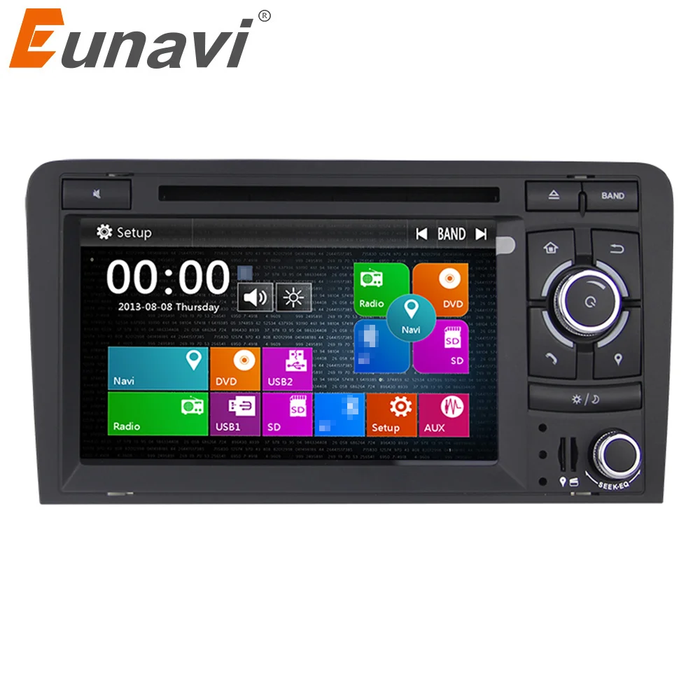 Eunavi 2 Din 7 дюймов Автомобильный gps навигация dvd плеер стерео видео для Audi A3 2003 2013 S3 RS3