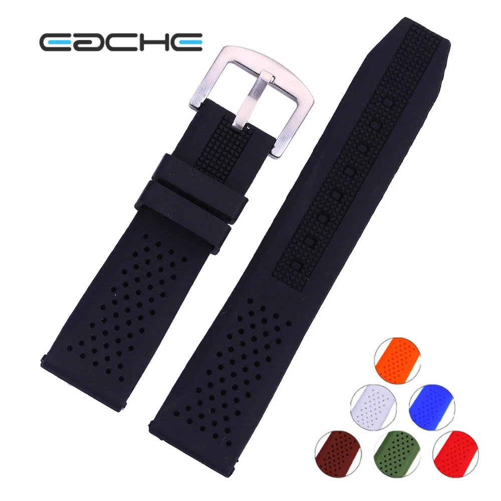 Силиконовый ремешок для наручных часов each браслет разных цветов черный