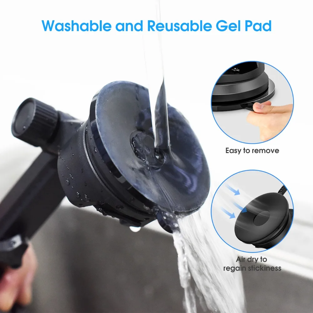 Mpow Dashboard Car Mount Holder Universal Windshield Car Stand Holder With 2 Suction Levels And Washable Gel Pad For iPhone