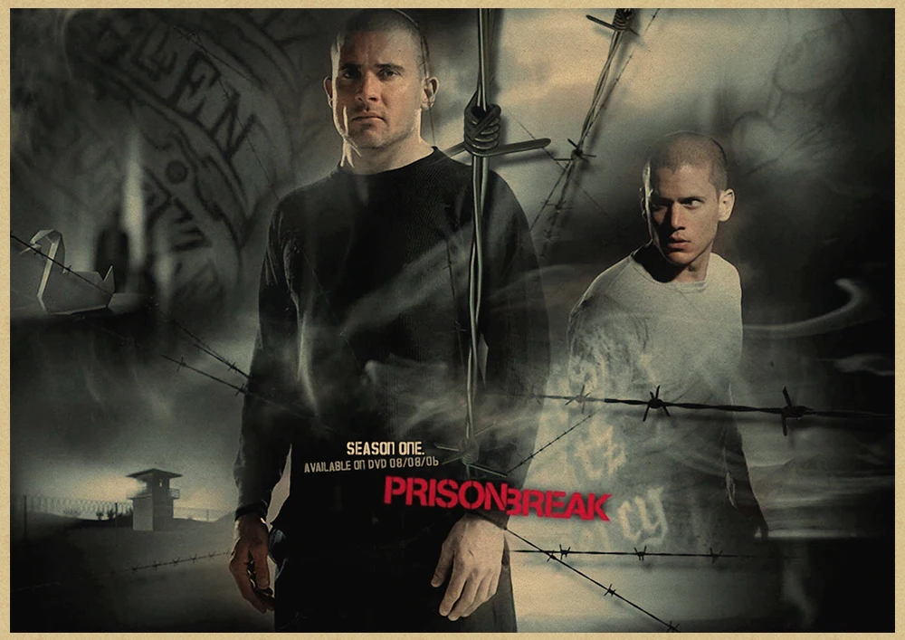 Тюрьма Break Wentworth Miller Американский сериал, ВИНТАЖНЫЙ ПЛАКАТ из крафт-бумаги, рисунок, украшение дома, стикер на стену