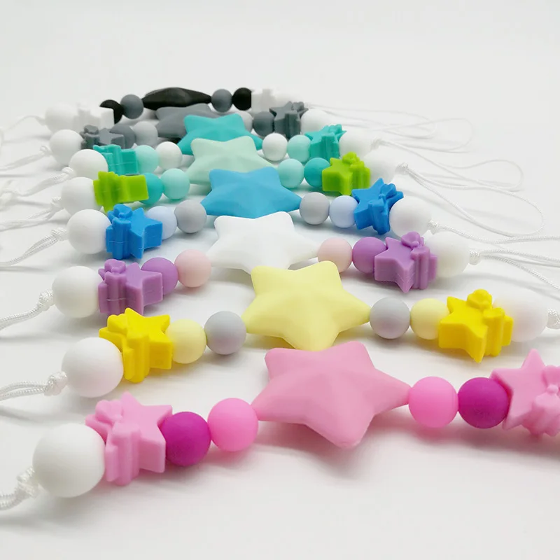 Chip Dale-Clips para chupete de beb&eacute;, cuentas de silicona masticables para beb&eacute;, soporte de collar de silicona sin BPA, Clips para chupete, regalos de Ducha-4