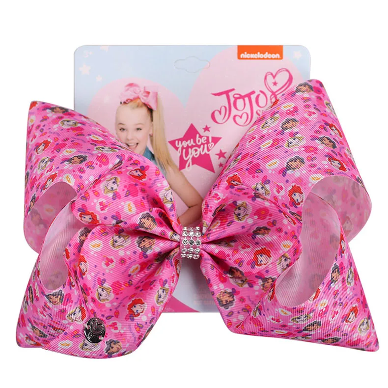 Jojo Siwa детские головные уборы банты для волос для девочек с зажимом аллигатора шпилька ручной работы ленты Большие 8 дюймов аксессуары для волос Jojo Луки - Цвет: 12