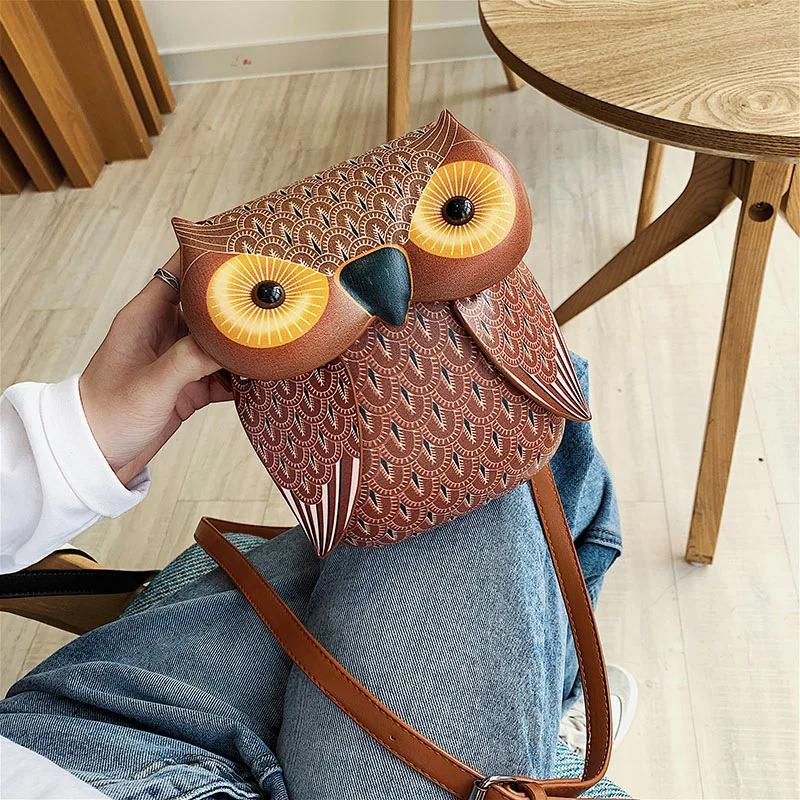 Girl Personality Bag Korean Version of The Shoulder 2019 Women Retro Owl Diagonal Crossbody Travel | Багаж и сумки
